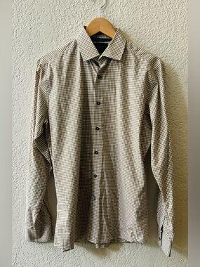 DUCHAMP Tailored Fit Mens Shirt 16"
Brown White Checkered 100% Cotton
NWOT